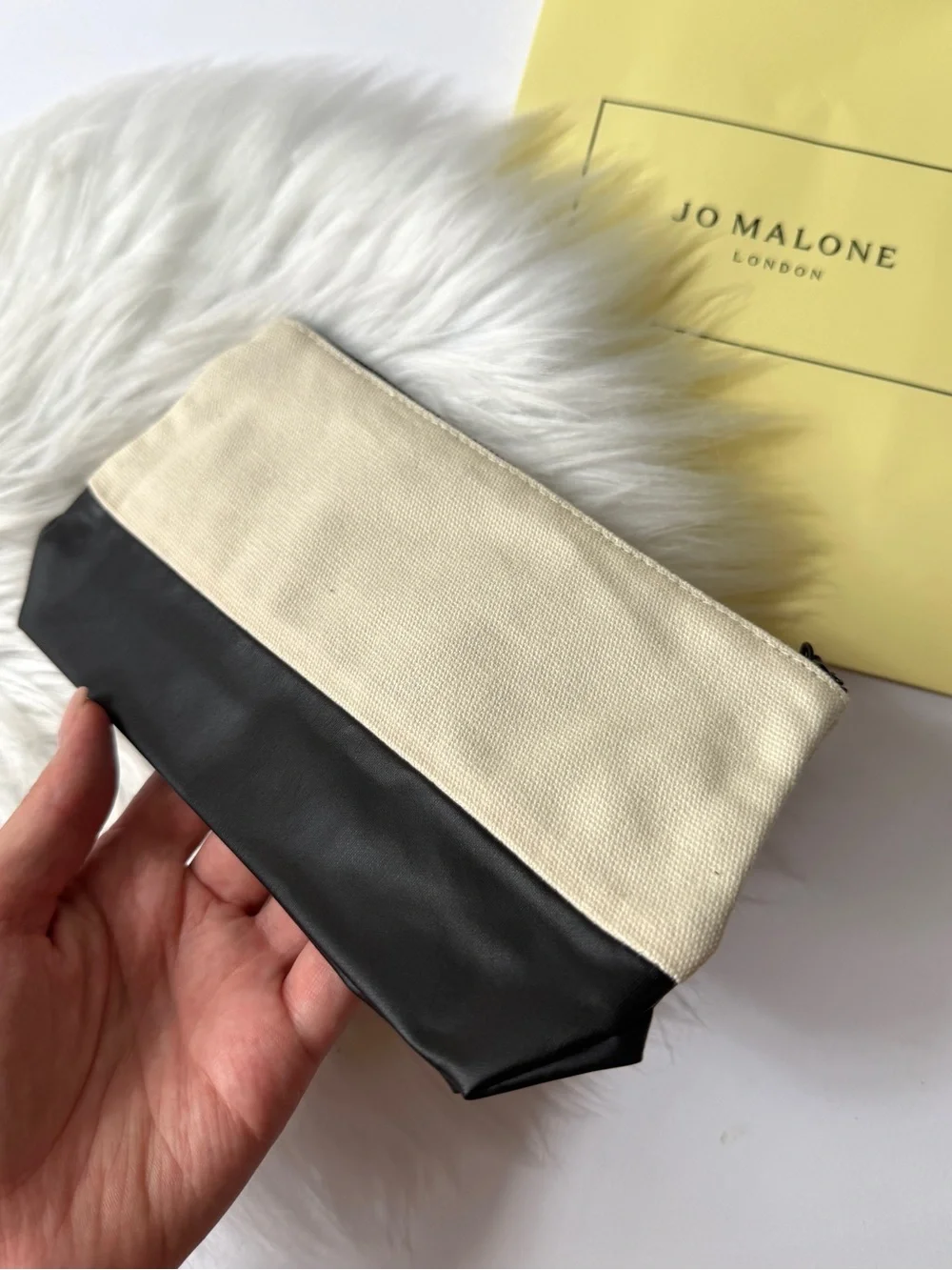 Jo Malone Cream and Black Cosmetic Pouch New